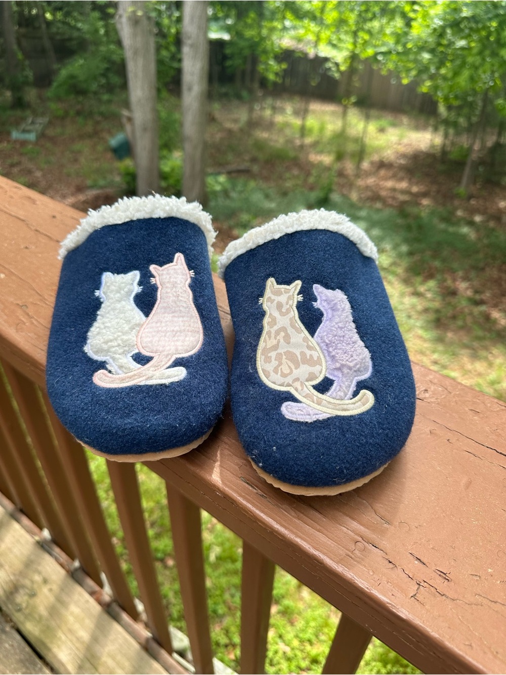 Lands’ End wool cat slippers